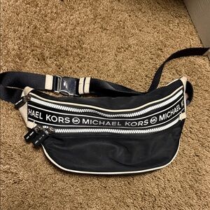 Michael Kors Black and Tan Belt Bag